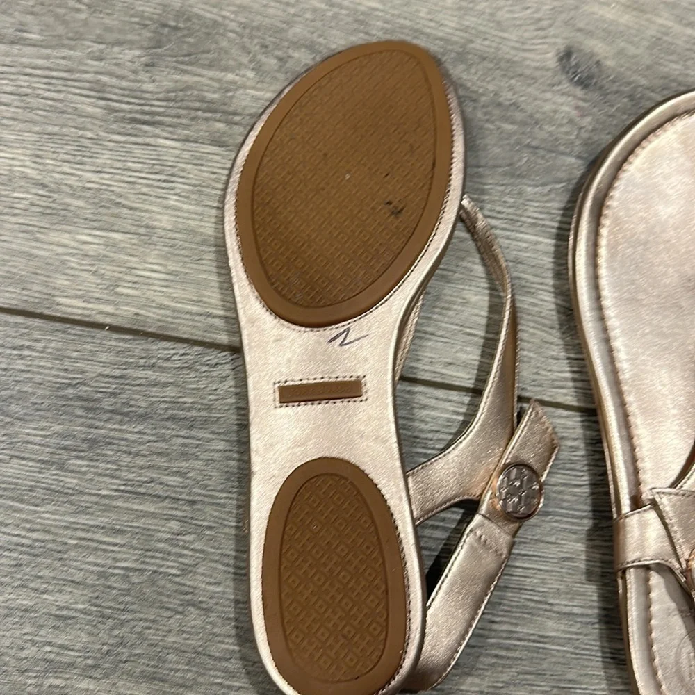 • Tory Burch • Women’s Minnie Travel Sandals Leather Rose Gold Size 8
